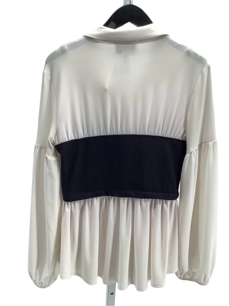 Joseph Ribkoff Size 8 White & black Shirt