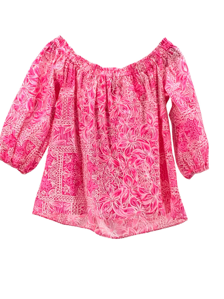 Lilly Pulitzer Size L Pink & White Shirt