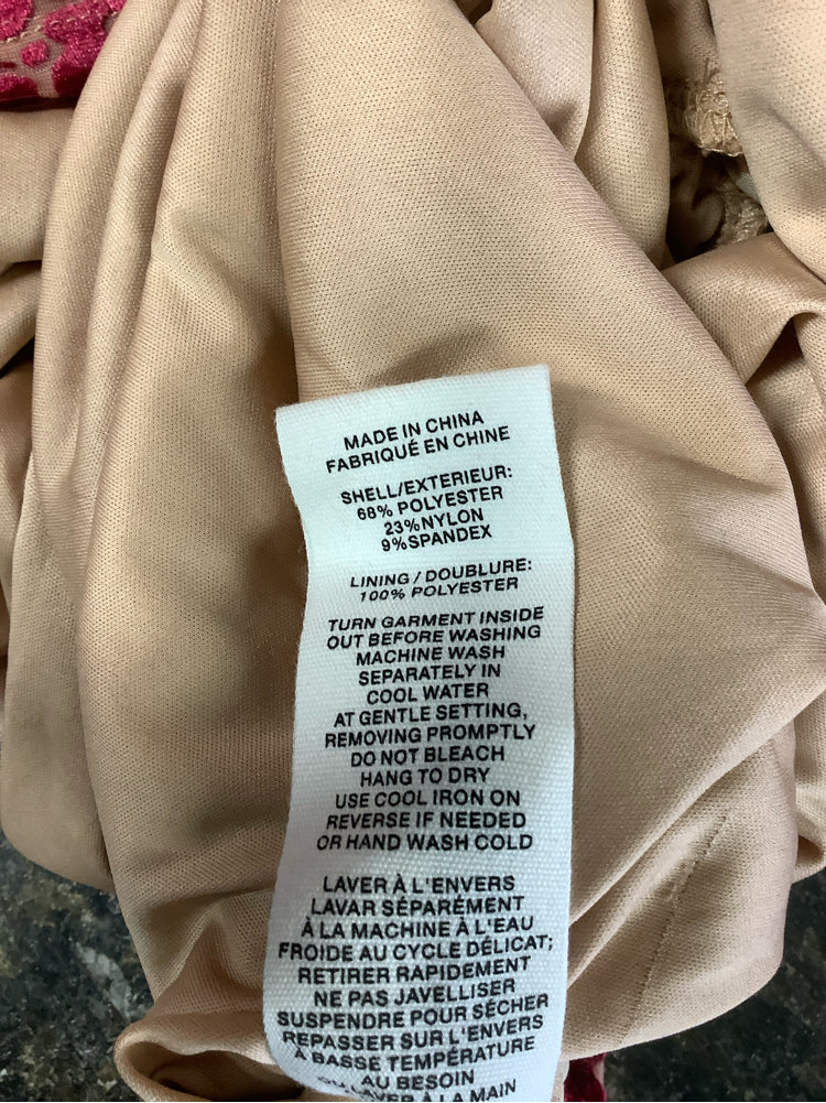 avec les filles Size 8 Tan & Pink Burnout Dress