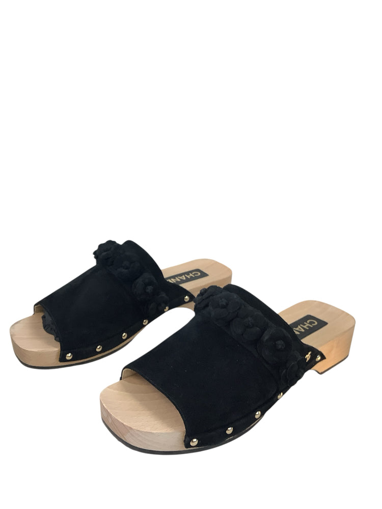 Chanel Shoe Size 10 Black Clogs