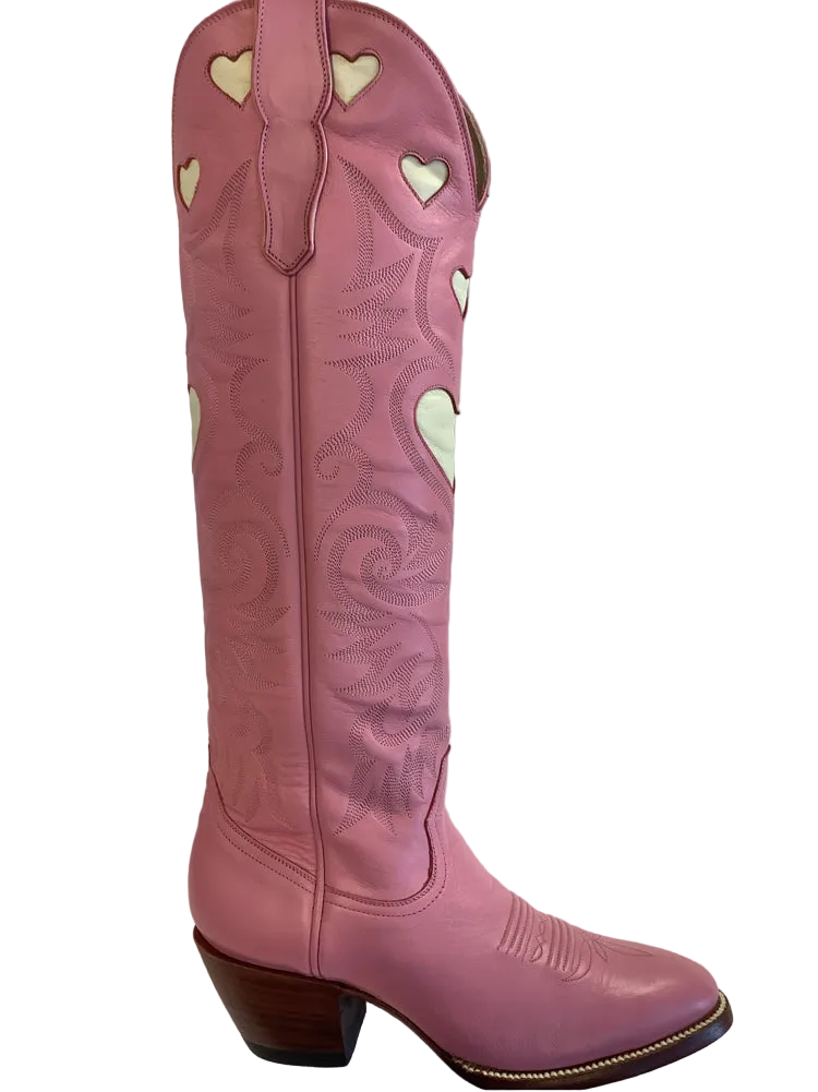 City Boots Shoe Size 5.5 Pink & White The Heart Boot Boots