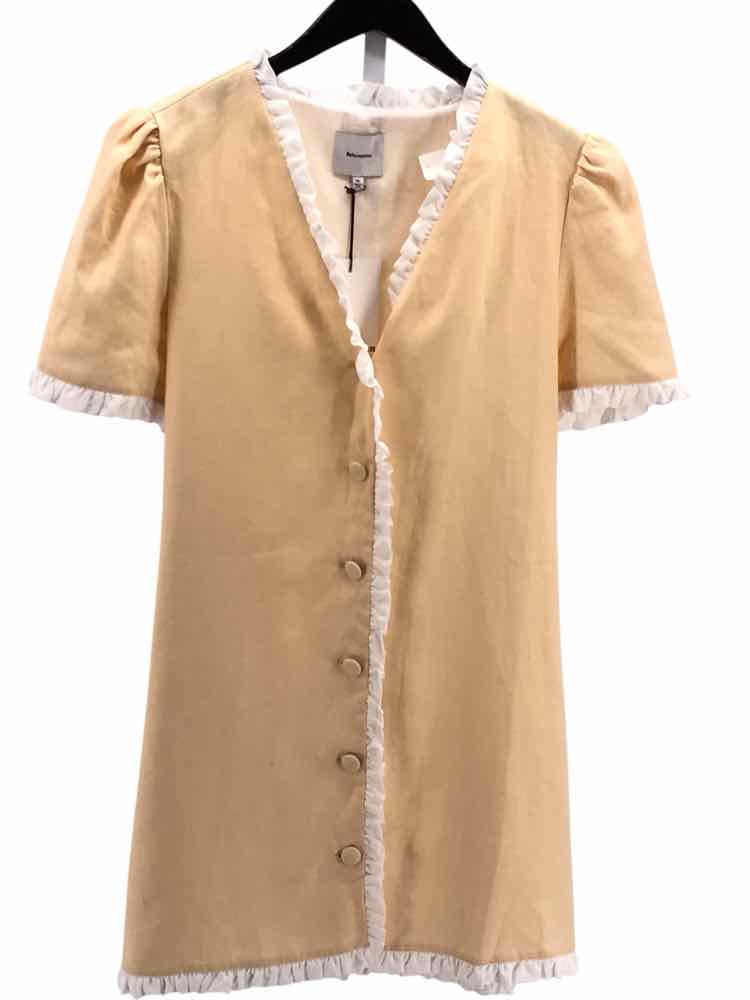 Reformation Size XL Yellow & White Dress