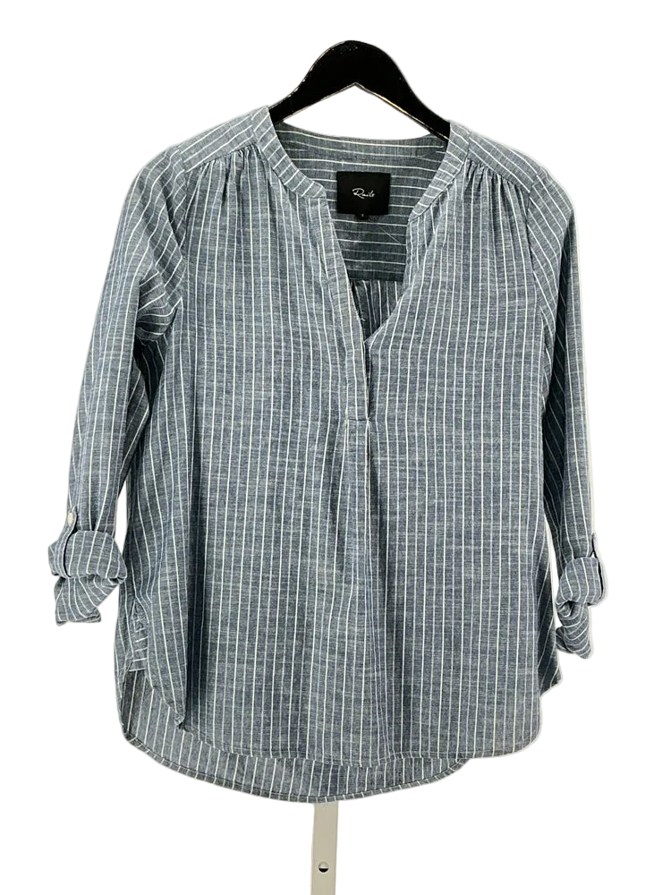 Rails Size S Blue & White Shirt