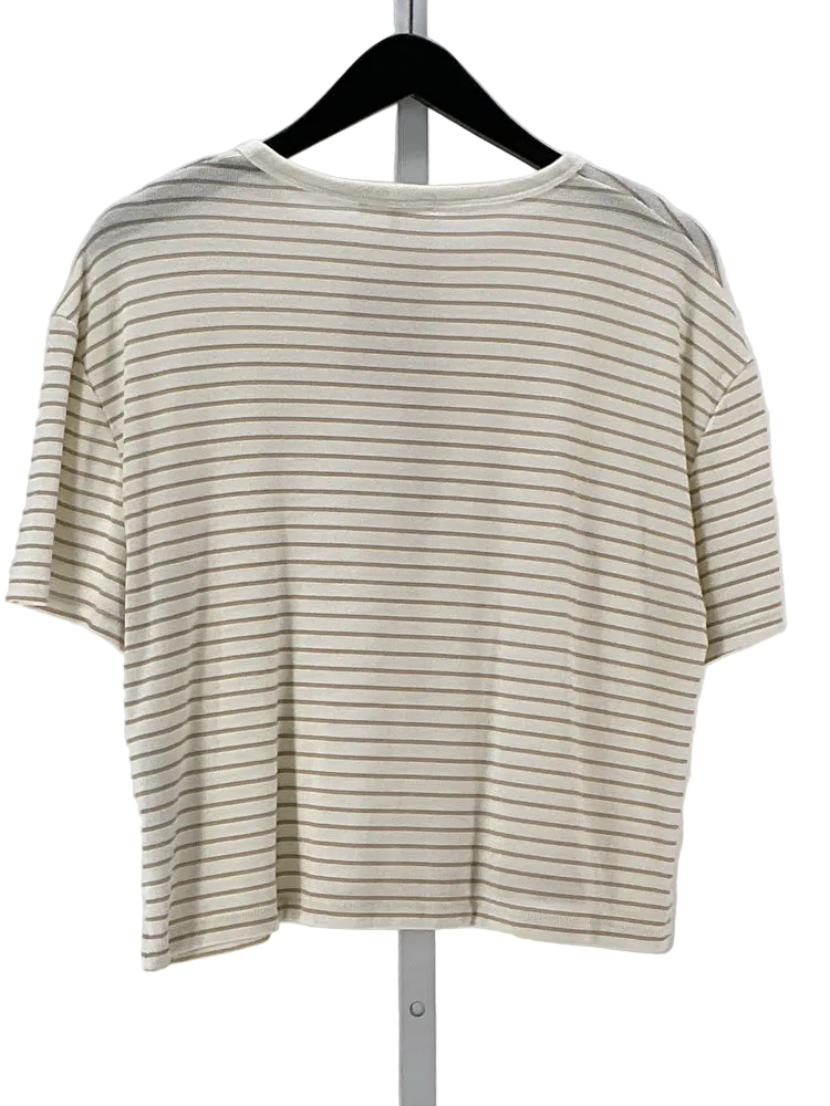 Rag & Bone Size M White & Tan Shirt