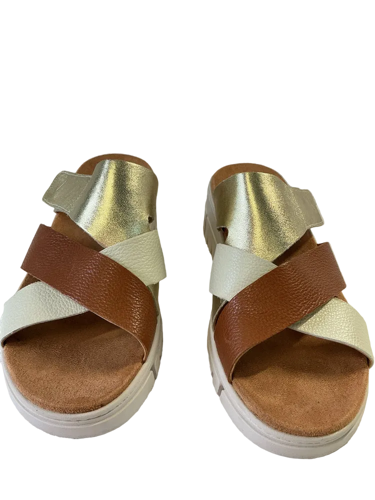 Vionic Shoe Size 11 Brown & Gold Sandals