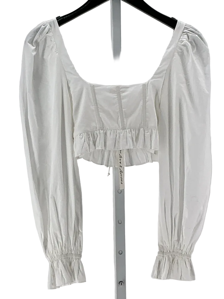 For Love & Lemons Size XXS White Shirt