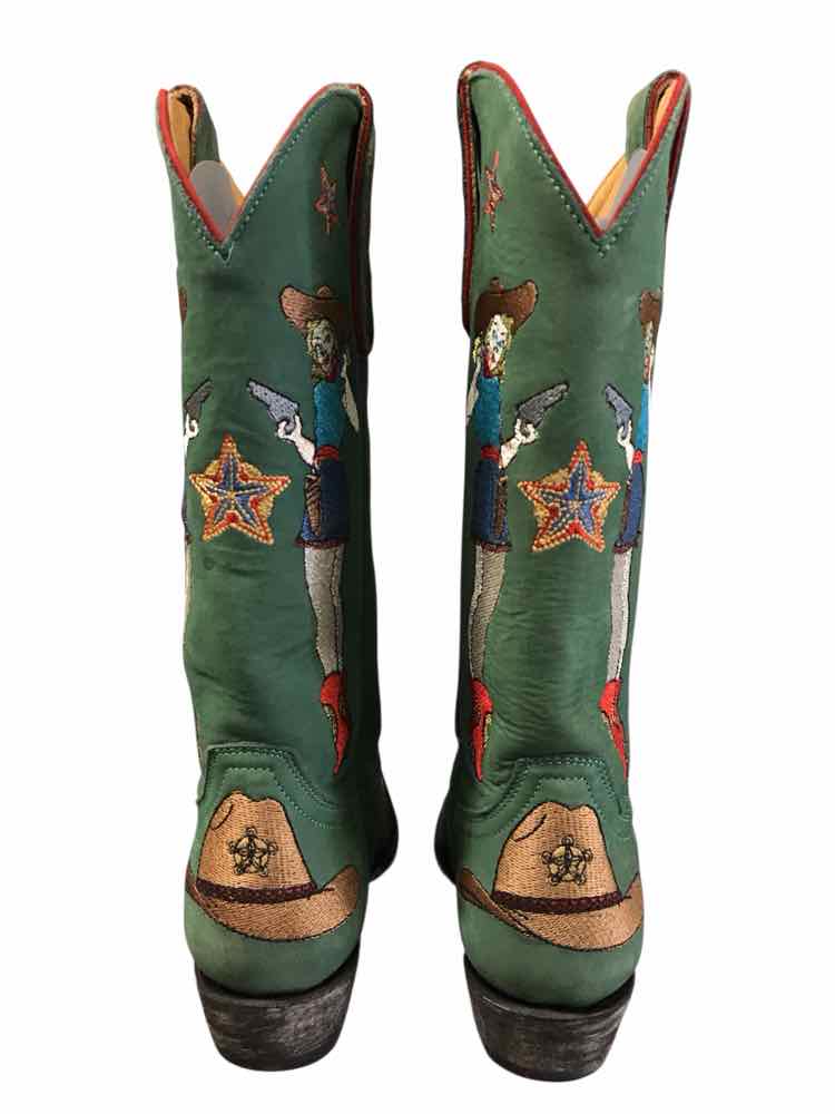 Old Gringo Shoe Size 7 Green multi Cowgirl Guns Boots