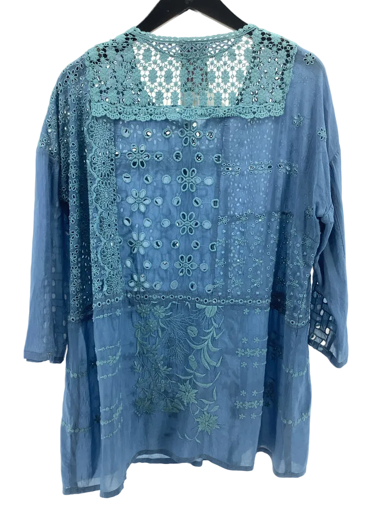 Johnny Was Size M Blue Shirt