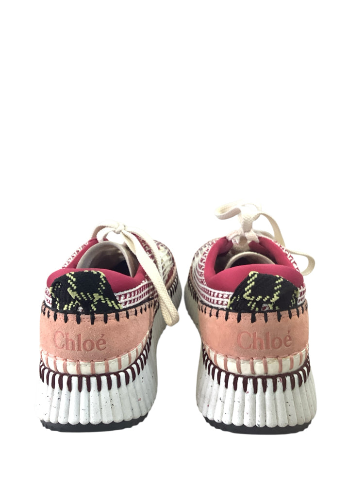 Chloe Shoe Size 9 Red multi Nama Sneakers
