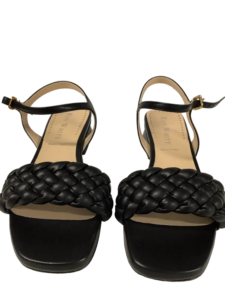 Ron White Shoe Size 6.5/7 Black Barbra Sandals