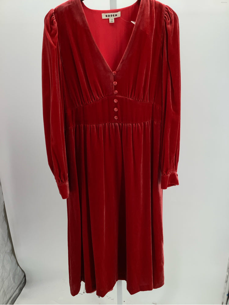 Boden Size 10 Red Elise Dress
