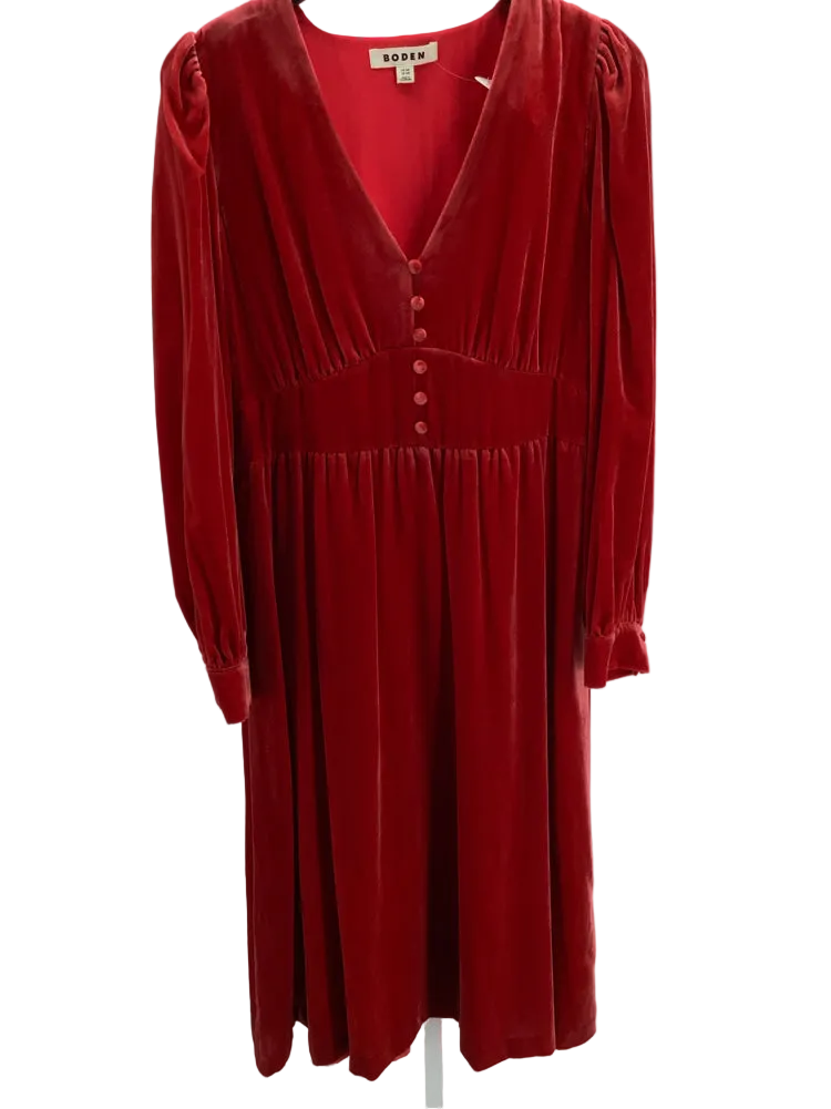 Boden Size 10 Red Elise Dress