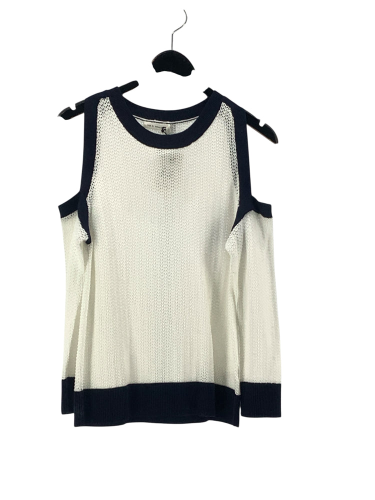 Rag & Bone Size S White & Navy Sweater