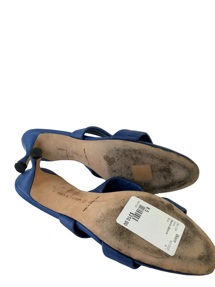 Manolo Blahnik Shoe Size 8.5 Blue Heels