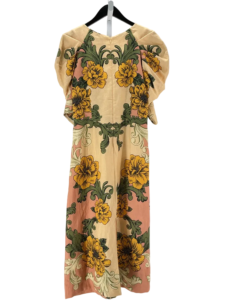 Farm Rio Size L Yellow Multi Dress