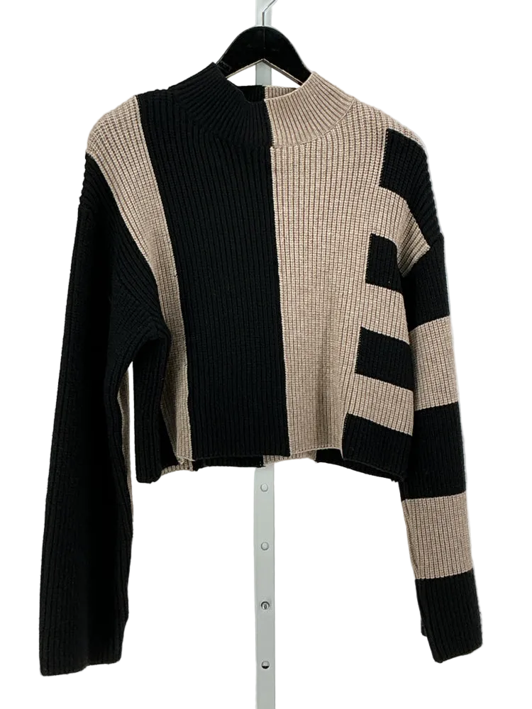 Buttermelon Size S Black & Tan Sweater