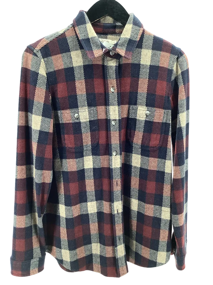 Faherty Size S Navy multi Legend Sweater Shirt Shirt
