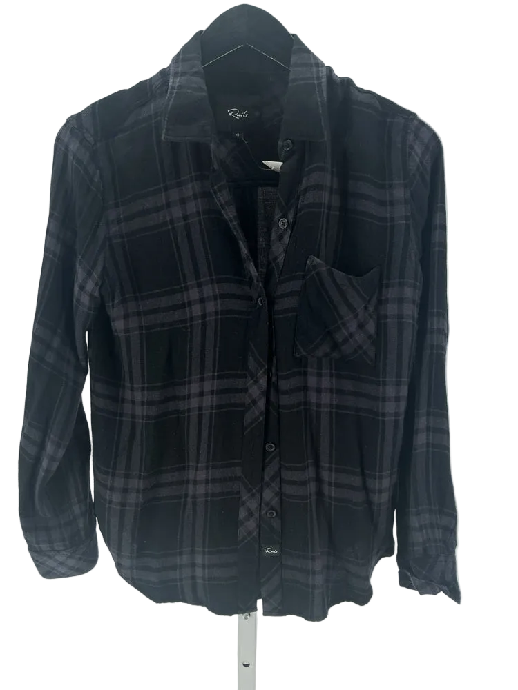 Rails Size XS Black & Gray Shirt