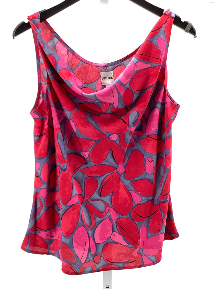 Nic & Zoe Size L Pink multi Happy Splash Tank Top
