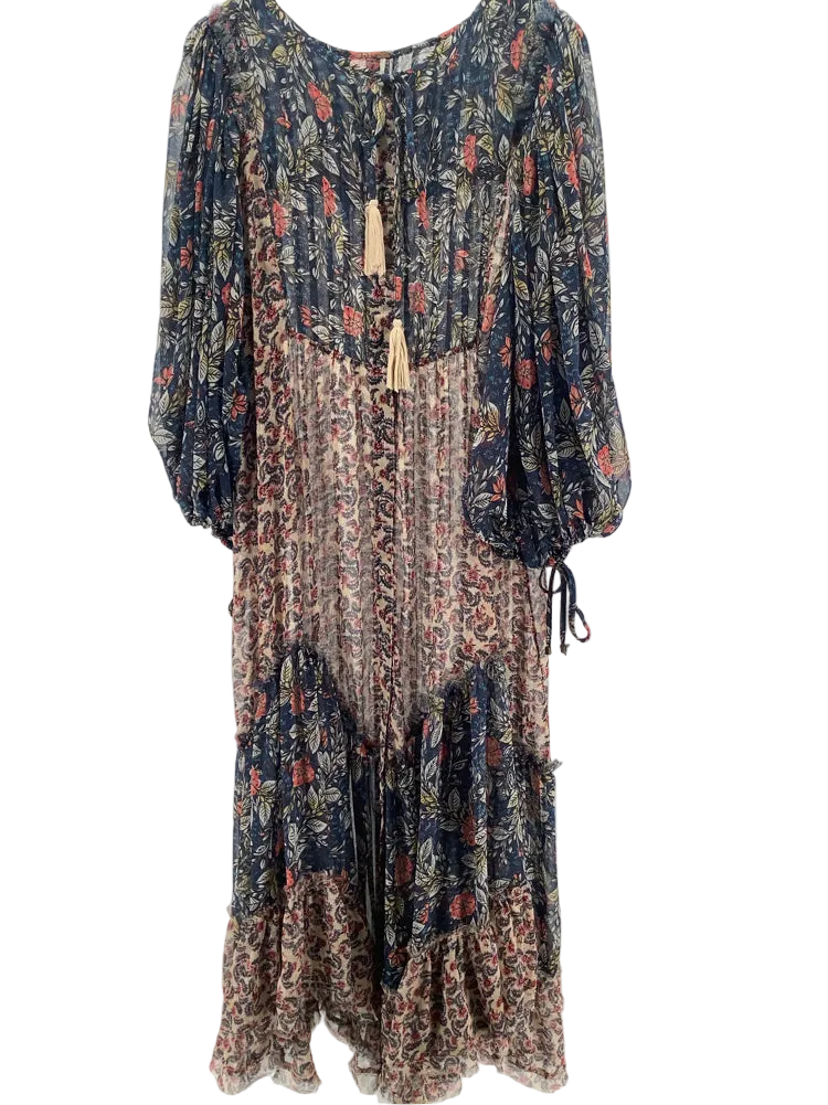 Free People Size L Navy multi Dress
