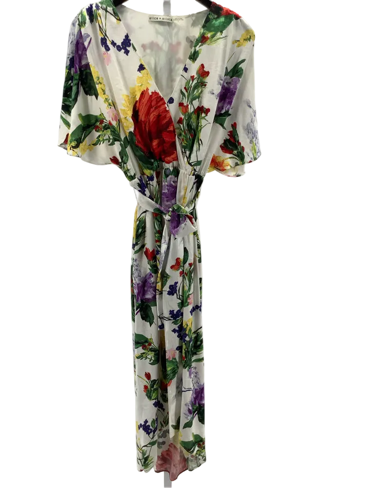 Alice & Olivia Size 6 White multi Clarine Dress
