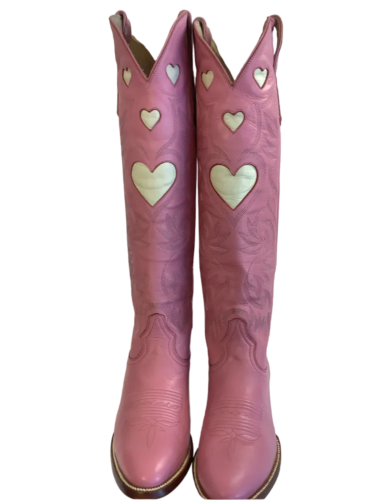 City Boots Shoe Size 5.5 Pink & White The Heart Boot Boots