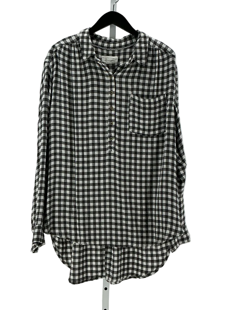 by anthropologie Size XL Gray & White Shirt