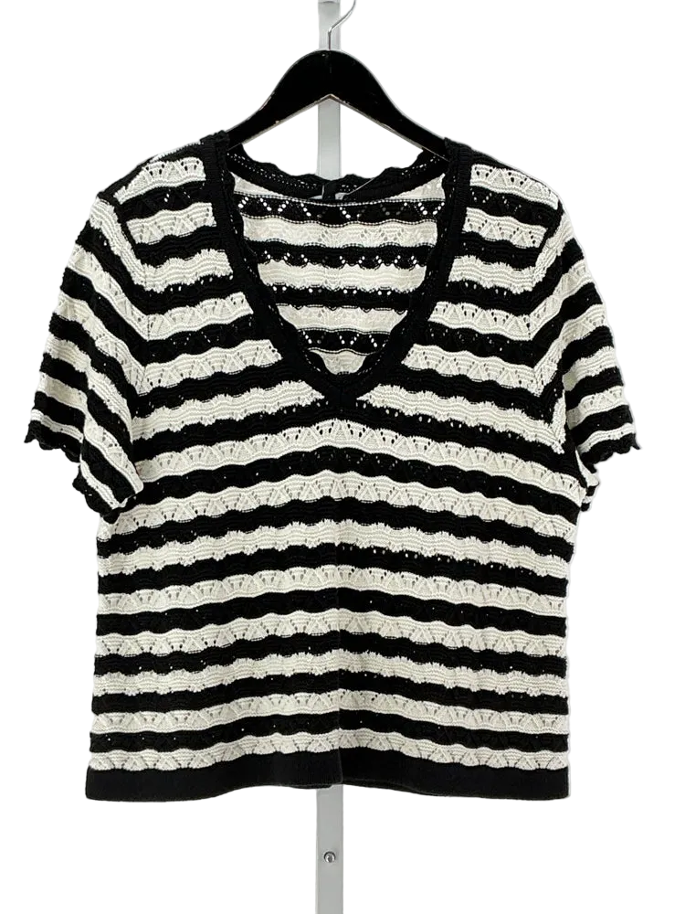 Talbots Size XLP Black & White Shirt