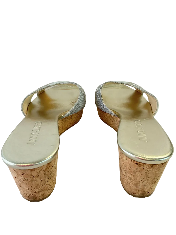 Jimmy Choo Shoe Size 6 Gold Multi Wedges