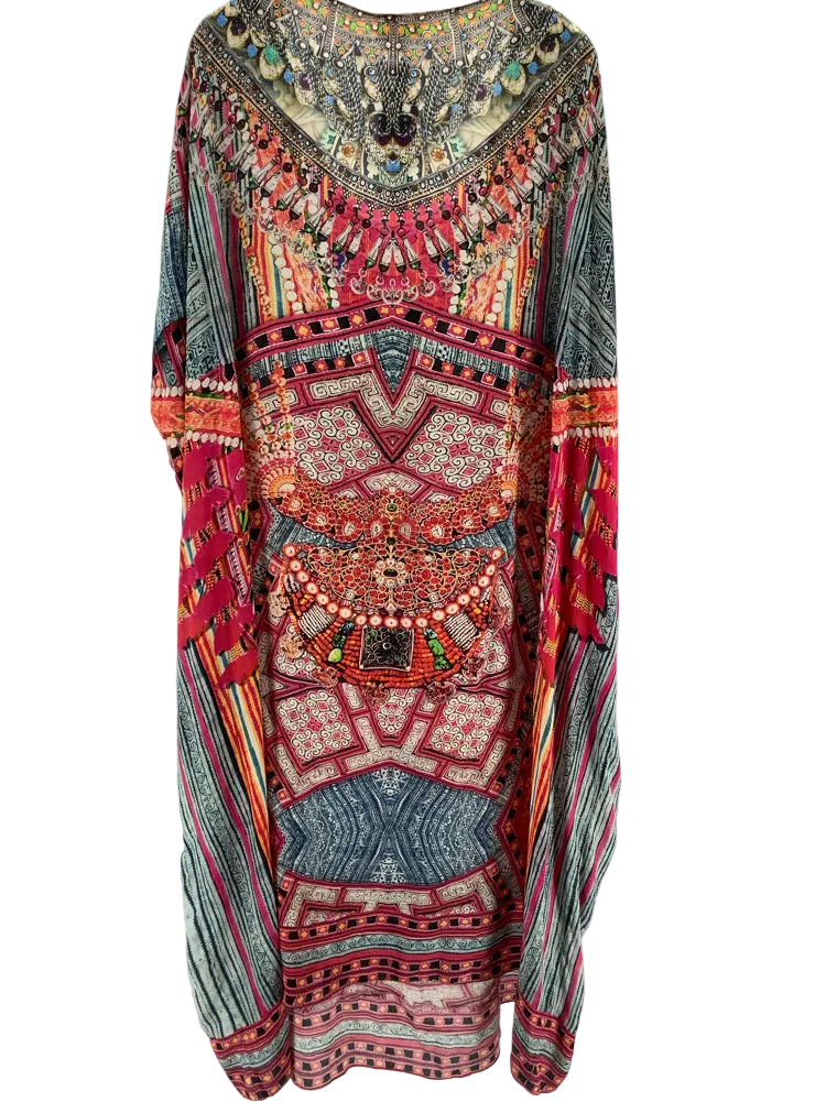 Camilla Size M Pink multi Jaggi's Kingdom Kaftan