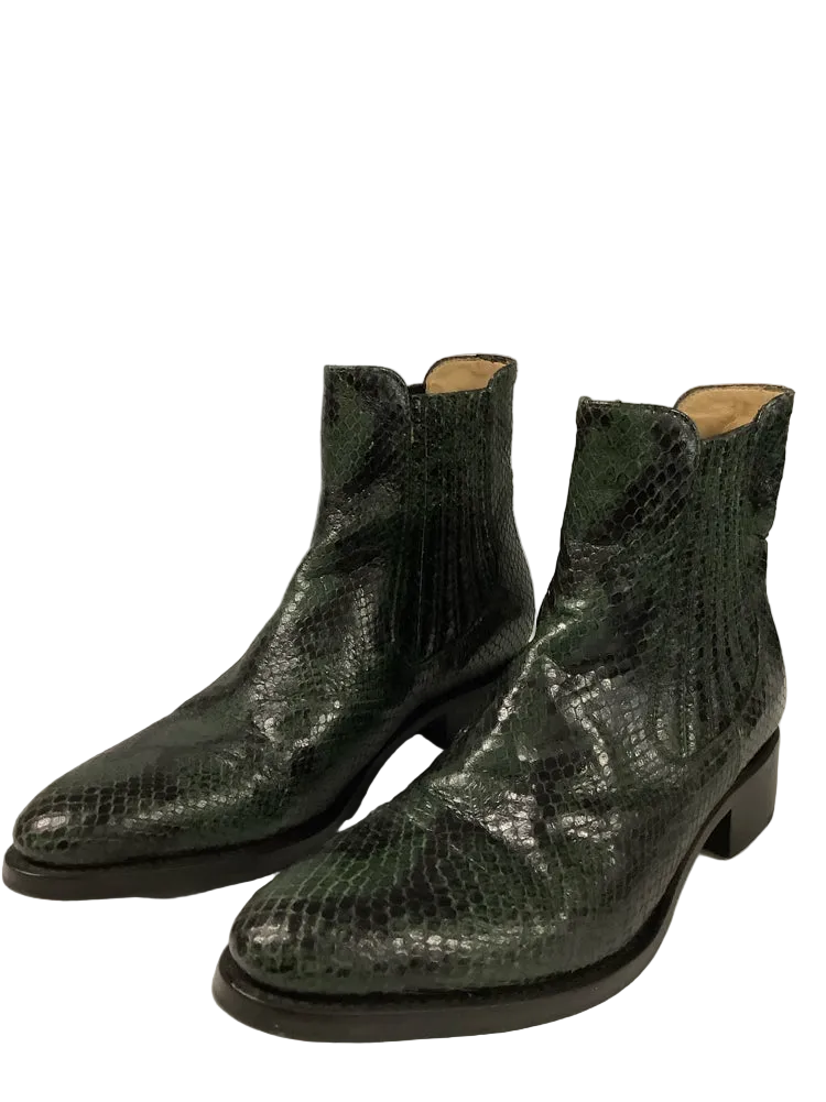 The Office of Angela Scott Shoe Size 7.5 Black & Green Booties