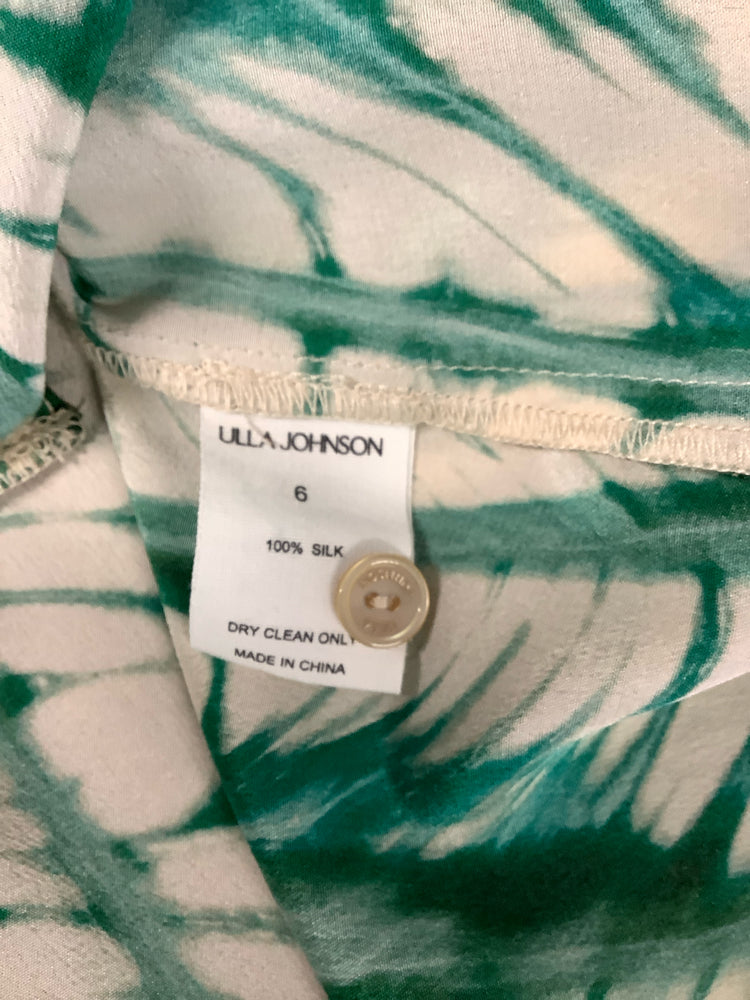 Ulla johnson Size 6 Green & Tan Nehir Shirt