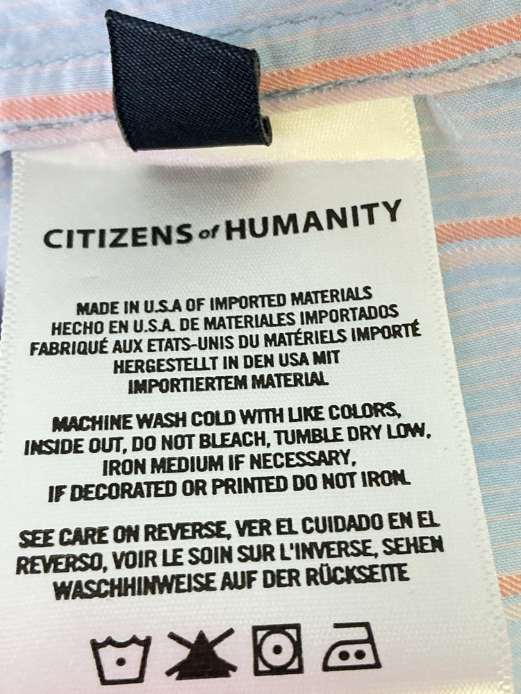 Citizens of Humanity Size XS Blue & Orange Shirt