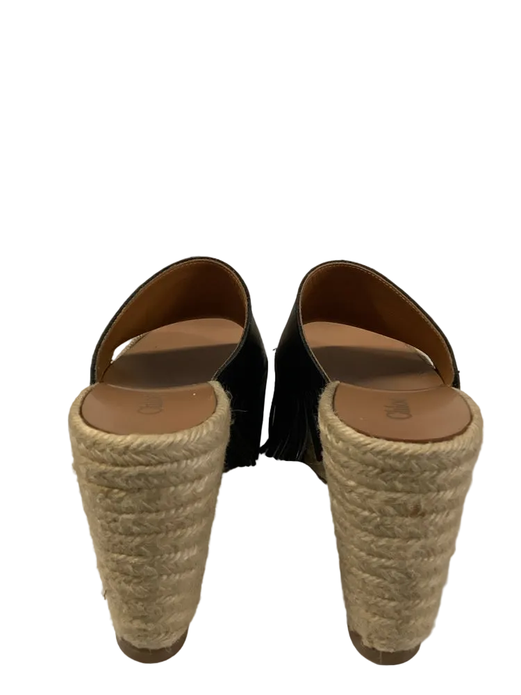 Chloe Shoe Size 8 Black Estel Wedges