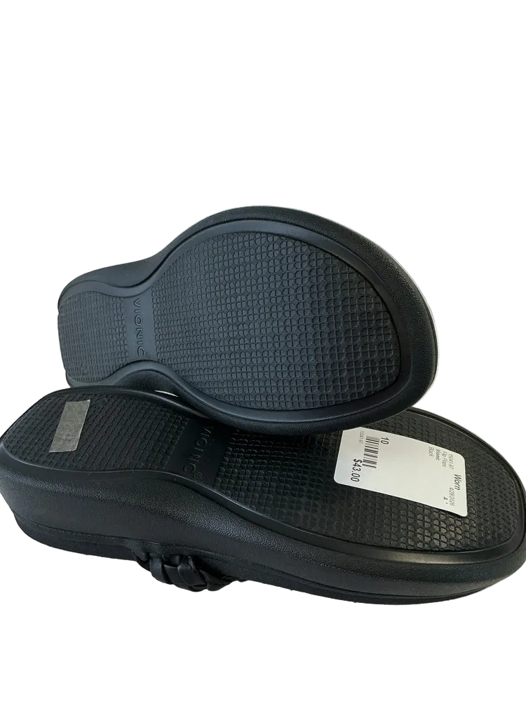 Vionic Shoe Size 10 Black Flip Flops