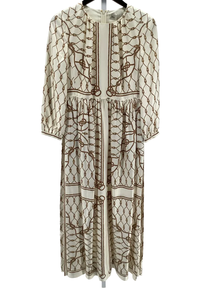Tory Burch Size 4 Cream & Brown Dress