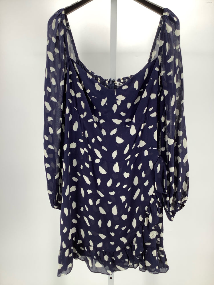 Reformation Size 16 Navy & white Cammi Dress