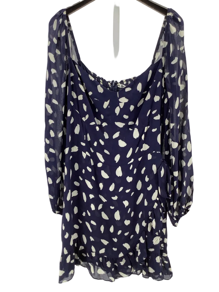 Reformation Size 16 Navy & white Cammi Dress