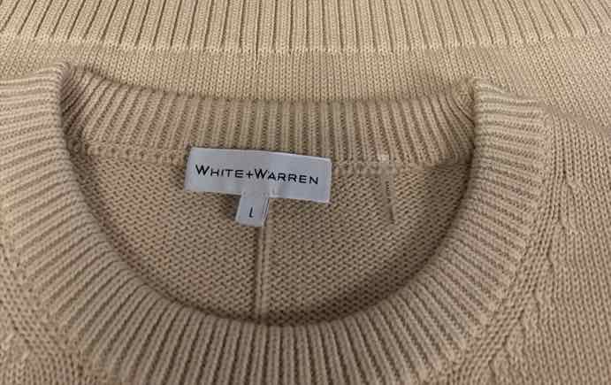 White + Warren Size L Tan Sweater