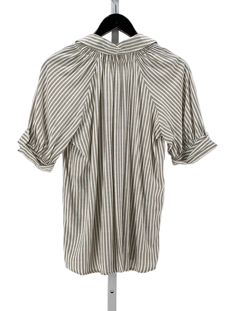 Max Studio Size S Tan & White Shirt