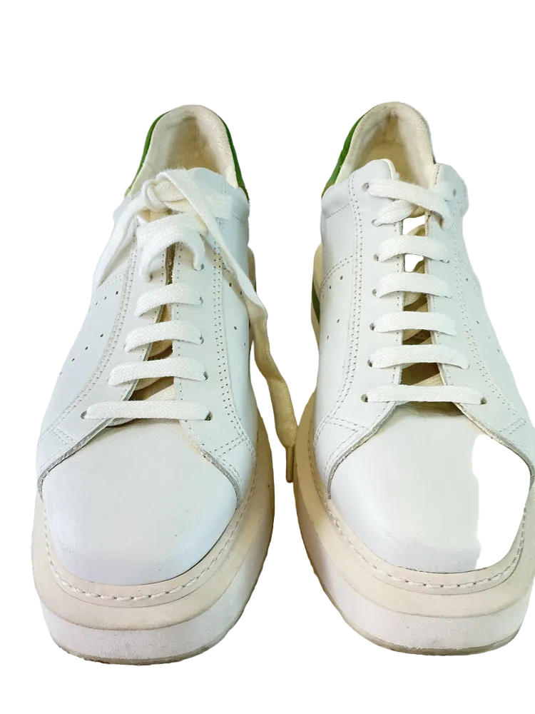 Paloma Barcelo Shoe Size 7.5 Cream & Green Sneakers