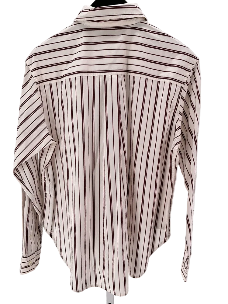 Pistola Size XS Cream & Burgundy Shirt