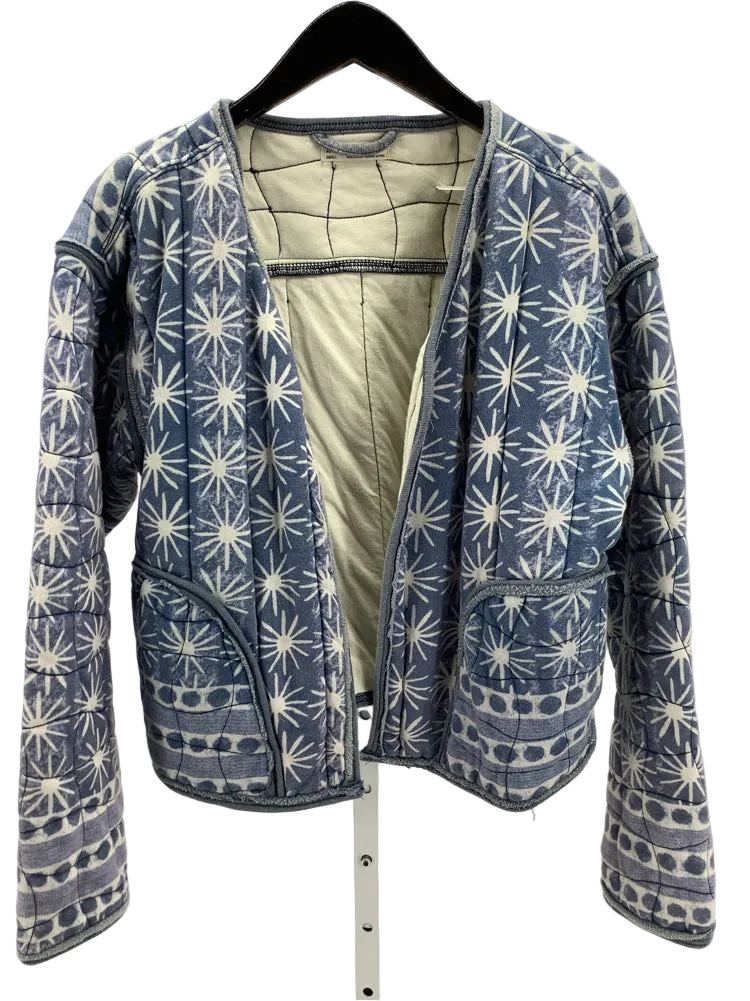 We The Free Size S Blue & White Kara Cardigan