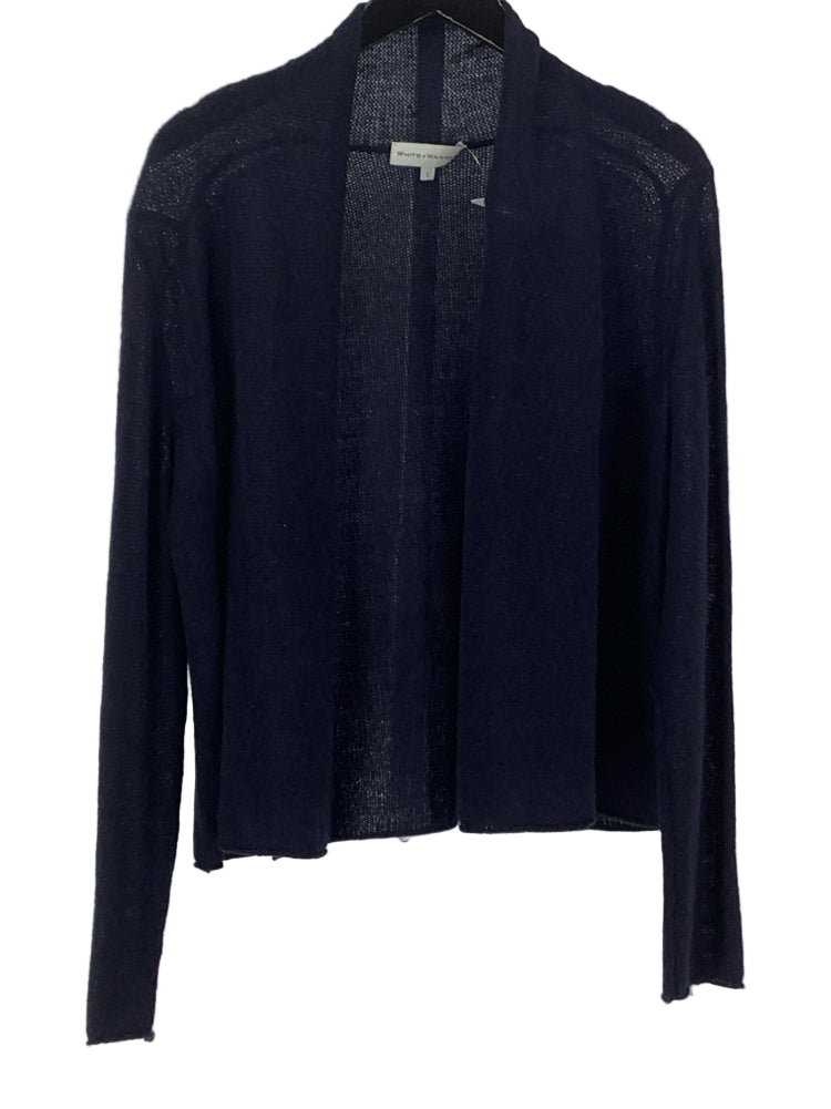 White + Warren Size L Navy Cardigan