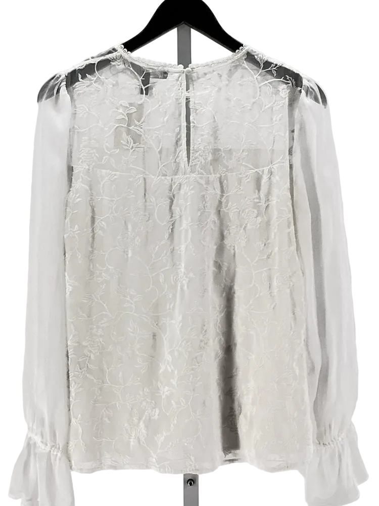 White House Black Market Size 4 White Shirt