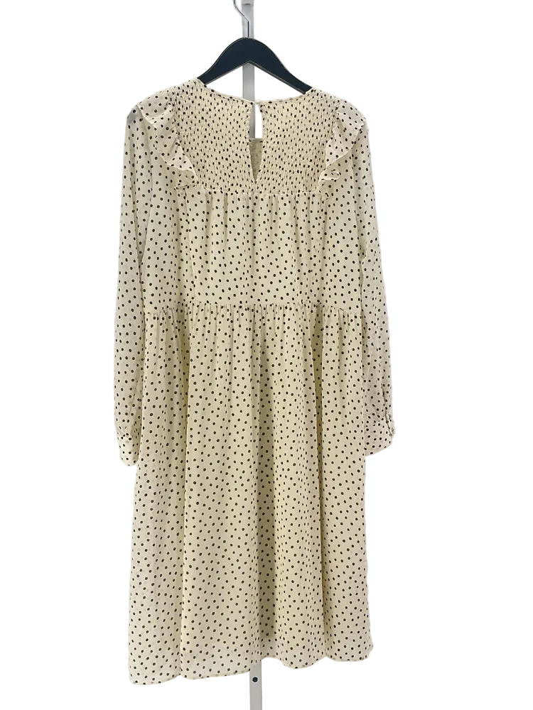 Madewell Size LP Cream & Black Dress