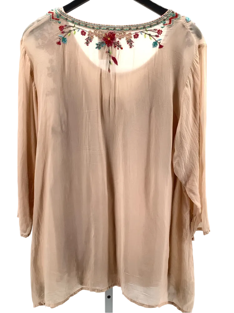 Johnny Was Size XL Pink multi Priscilla Shirt