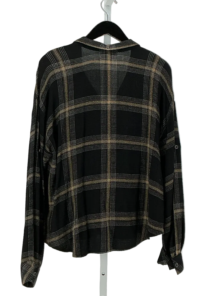 Cloth & Stone Size L Black & Tan Shirt