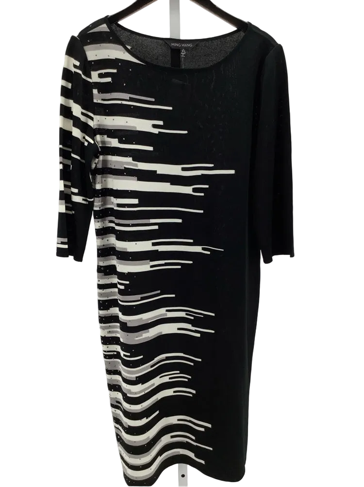 Ming Wang Size L Black multi Dress