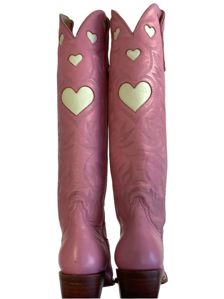 City Boots Shoe Size 5.5 Pink & White The Heart Boot Boots